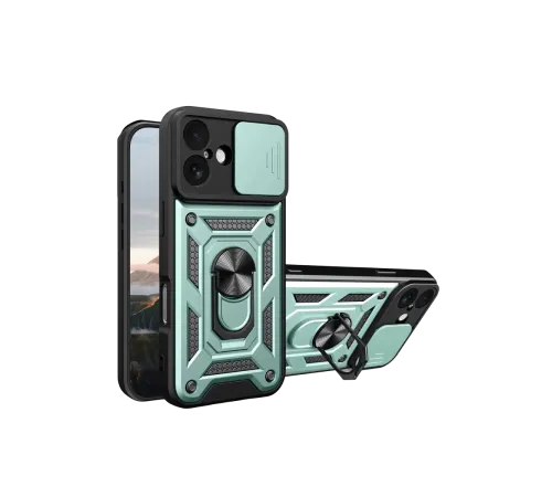 Apple iPhone 17 Pars Lens Yüzüklü Silikon - Yeşil