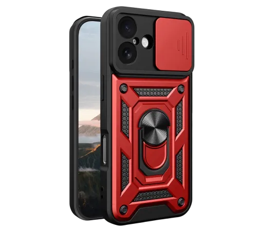 Apple iPhone 17 Pars Lens Yüzüklü Silikon - Kırmızı