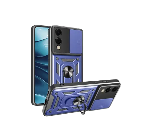 Samsung Galaxy S25 Edge Pars Lens Yüzüklü Silikon - Lacivert