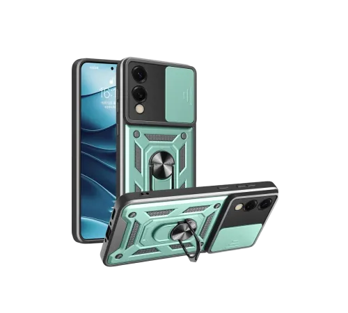 Samsung Galaxy S25 Edge Pars Lens Yüzüklü Silikon - Yeşil
