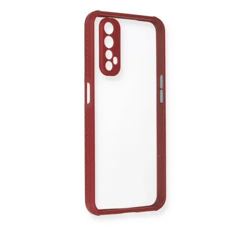 Realme 7 Kılıf Miami Şeffaf Silikon - Fuşya