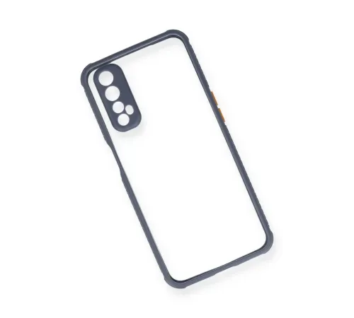 Realme 7 Kılıf Miami Şeffaf Silikon - Gri