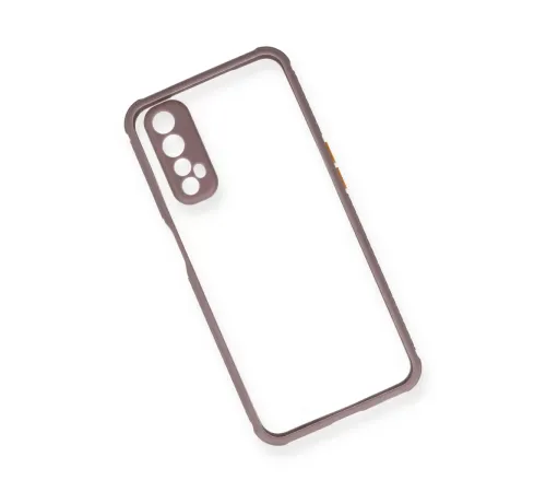 Realme 7 Kılıf Miami Şeffaf Silikon - Açık Mor