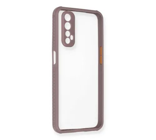 Realme 7 Kılıf Miami Şeffaf Silikon - Açık Mor