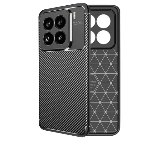 Xiaomi Mi 15 Pro Kılıf Auto Focus Karbon Kapak - Siyah