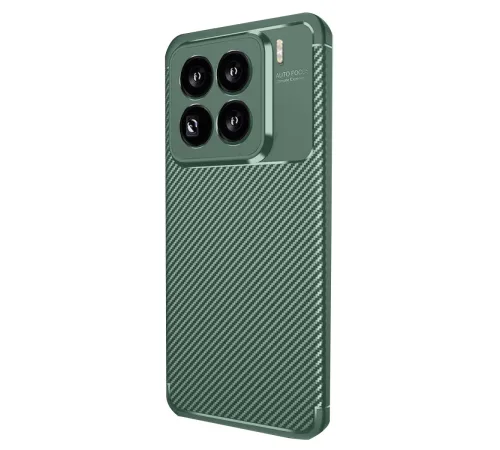 Xiaomi Mi 15 Pro Kılıf Auto Focus Karbon Kapak - Koyu Yeşil