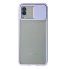 Samsung Galaxy A02 Kılıf Palm Buzlu Kamera Sürgülü Silikon - Lila