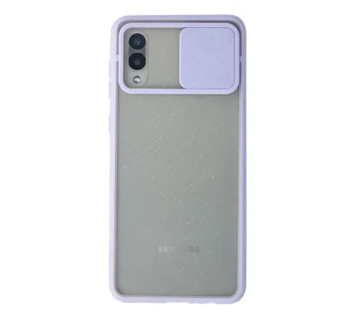 Samsung Galaxy A02 Kılıf Palm Buzlu Kamera Sürgülü Silikon - Lila