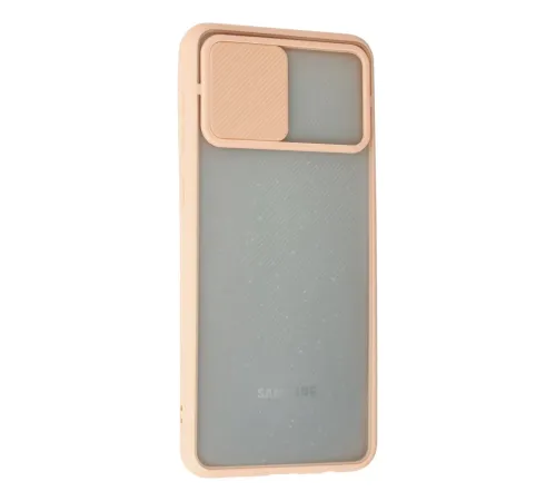 Samsung Galaxy A02 Kılıf Palm Buzlu Kamera Sürgülü Silikon - Pembe