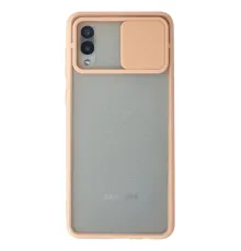 Samsung Galaxy A02 Kılıf Palm Buzlu Kamera Sürgülü Silikon - Pembe