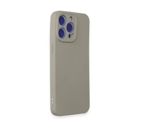 Apple iPhone 15 Pro Max Kılıf Nano içi Kadife Silikon - Titan Gri