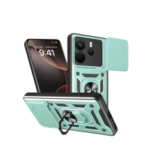 Xiaomi Redmi Note 14 4G Pars Lens Yüzüklü Silikon - Yeşil
