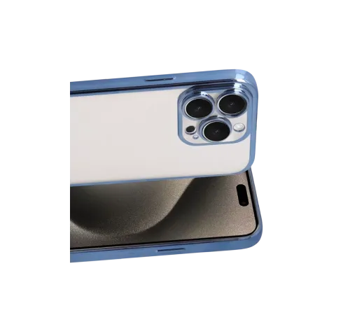 Apple iPhone 15 Pro Max Lensli Silikon - Açık Mavi
