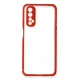 Realme 7 Kılıf Miami Şeffaf Silikon - Kırmızı