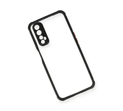 Realme 7 Kılıf Miami Şeffaf Silikon - Siyah
