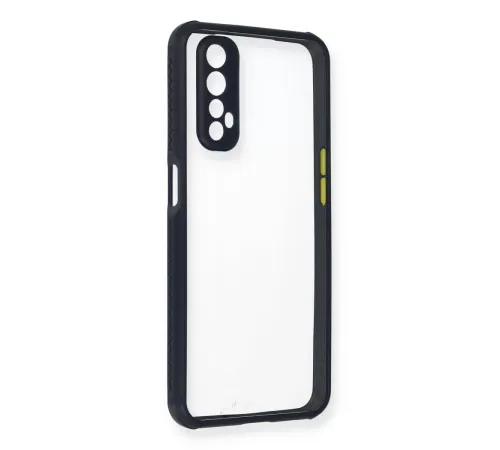 Realme 7 Kılıf Miami Şeffaf Silikon - Lacivert