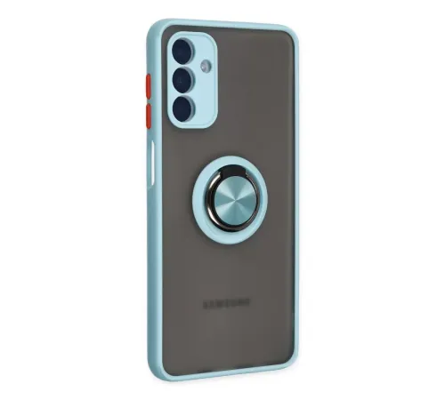 Samsung Galaxy A04S Kılıf Montreal Yüzüklü Silikon Kapak - Buz Mavi