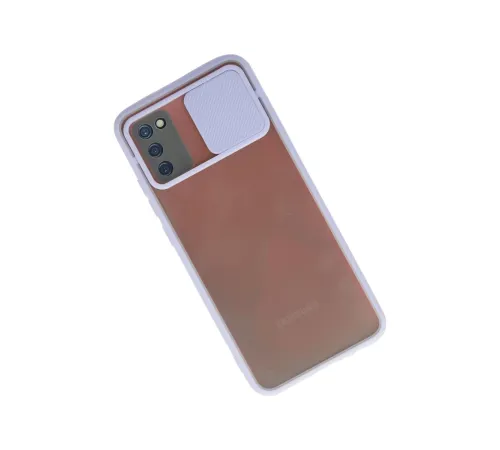 Samsung Galaxy A02S Kılıf Palm Buzlu Kamera Sürgülü Silikon - Lila