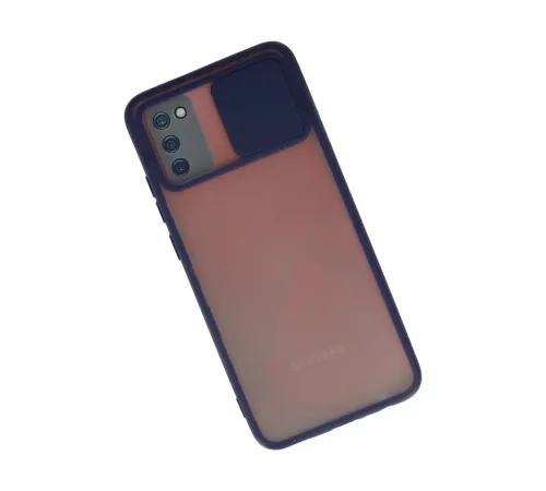 Samsung Galaxy A02S Kılıf Palm Buzlu Kamera Sürgülü Silikon - Lacivert
