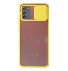 Samsung Galaxy A02S Kılıf Palm Buzlu Kamera Sürgülü Silikon - Sarı