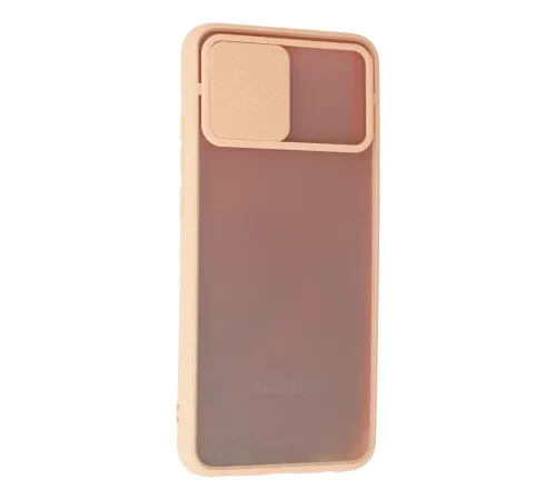 Samsung Galaxy A02S Kılıf Palm Buzlu Kamera Sürgülü Silikon - Pembe