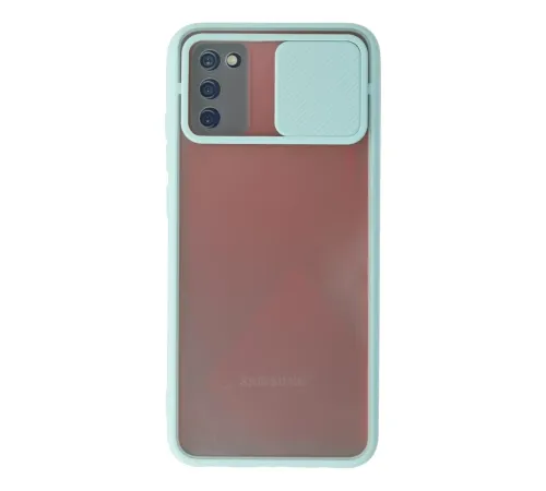 Samsung Galaxy A02S Kılıf Palm Buzlu Kamera Sürgülü Silikon - Turkuaz