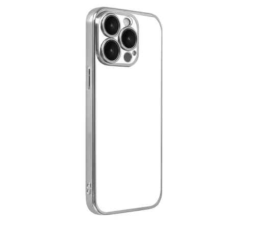 Apple iPhone 15 Pro Max Lensli Silikon - Gümüş