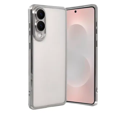 Samsung Galaxy S25 Edge Lensli Silikon - Gümüş