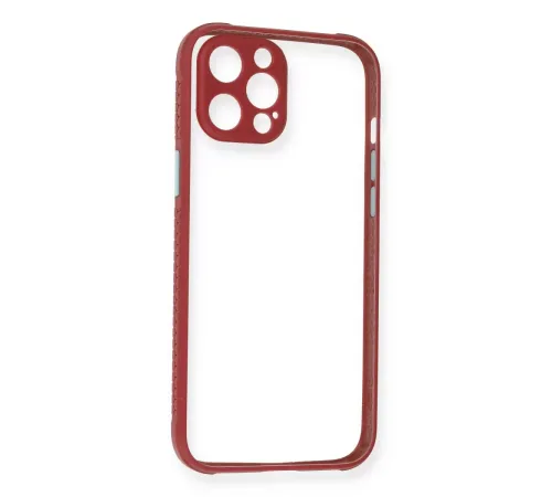 Apple iPhone 12 Pro Kılıf Miami Şeffaf Silikon - Fuşya