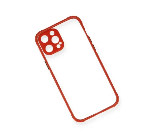 Apple iPhone 12 Pro Kılıf Miami Şeffaf Silikon - Kırmızı