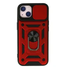 Apple iPhone 15 Kılıf Pars Lens Yüzüklü Silikon - Kırmızı