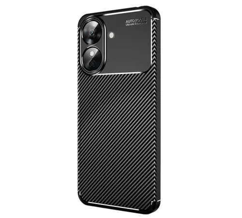 Realme Note 60 Kılıf Auto Focus Karbon Kapak - Siyah