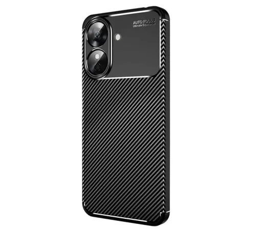 Realme Note 60 Kılıf Auto Focus Karbon Kapak - Siyah