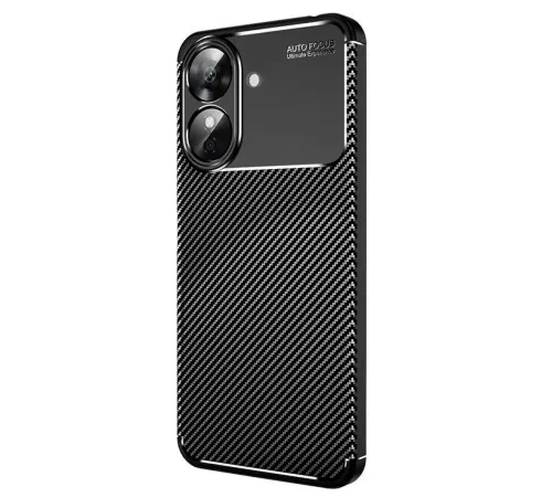 Realme Note 60 Kılıf Auto Focus Karbon Kapak - Siyah