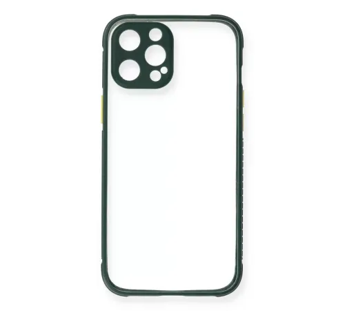 Apple iPhone 12 Pro Kılıf Miami Şeffaf Silikon - Koyu Yeşil