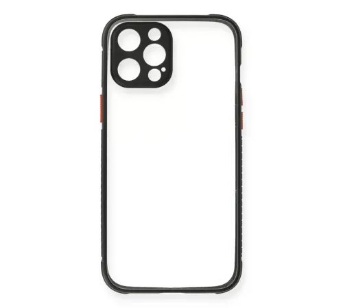 Apple iPhone 12 Pro Kılıf Miami Şeffaf Silikon - Siyah