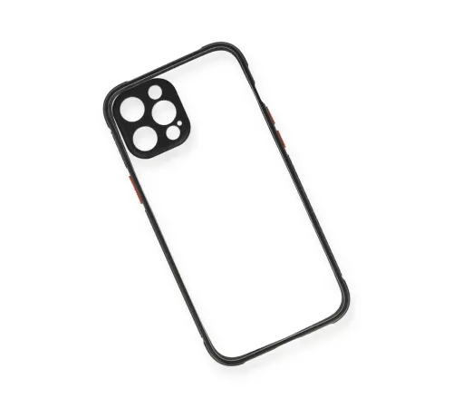 Apple iPhone 12 Pro Kılıf Miami Şeffaf Silikon - Siyah