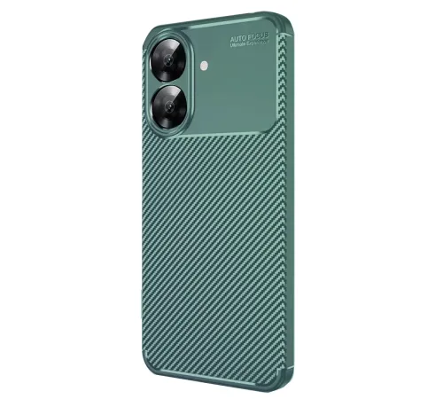 Realme Note 60 Kılıf Auto Focus Karbon Kapak - Koyu Yeşil