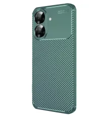 Realme Note 60 Kılıf Auto Focus Karbon Kapak - Koyu Yeşil