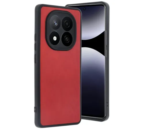 Xiaomi Redmi Note 14 Pro 5G Kılıf Aras Deri Kapak - Kırmızı