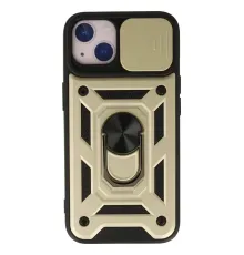Apple iPhone 15 Kılıf Pars Lens Yüzüklü Silikon - Gold