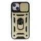 Apple iPhone 15 Kılıf Pars Lens Yüzüklü Silikon - Gold