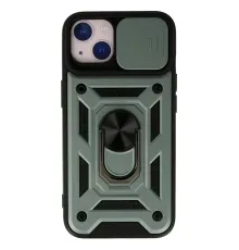 Apple iPhone 15 Kılıf Pars Lens Yüzüklü Silikon - Yeşil