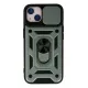 Apple iPhone 15 Kılıf Pars Lens Yüzüklü Silikon - Yeşil