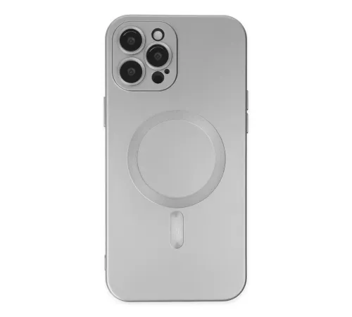 Apple iPhone 12 Pro Max Kılıf Moshi Lens Magneticsafe Silikon - Gümüş