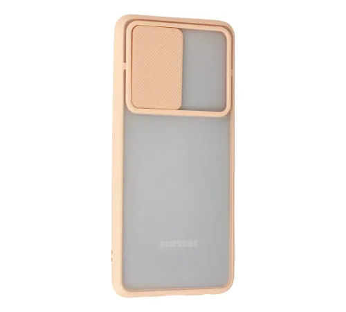 Samsung Galaxy A52 Kılıf Palm Buzlu Kamera Sürgülü Silikon - Pembe