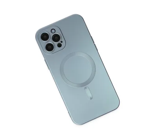 Apple iPhone 12 Pro Max Kılıf Moshi Lens Magneticsafe Silikon - Sierra Blue
