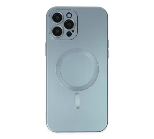 Apple iPhone 12 Pro Max Kılıf Moshi Lens Magneticsafe Silikon - Sierra Blue