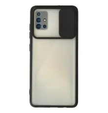 Samsung Galaxy A71 Kılıf Palm Buzlu Kamera Sürgülü Silikon - Siyah