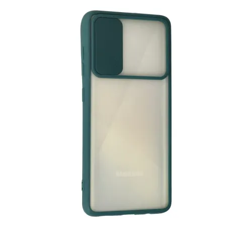 Samsung Galaxy A71 Kılıf Palm Buzlu Kamera Sürgülü Silikon - Yeşil